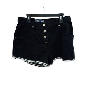 Y2k Black Button-Up Women's Shorts